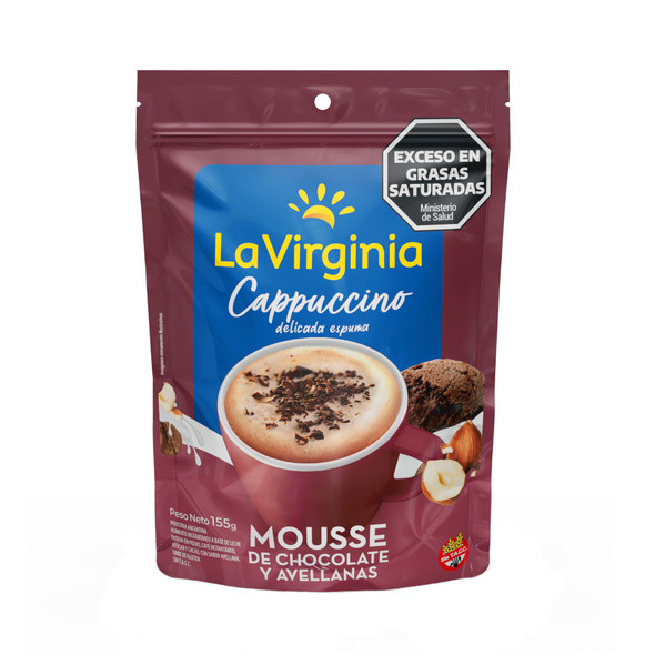 La Virginia Traditional Cappuccino Chocolate Mousse & Hazelnuts Flavored Coffee Powder, 155 g / 5.46 oz
