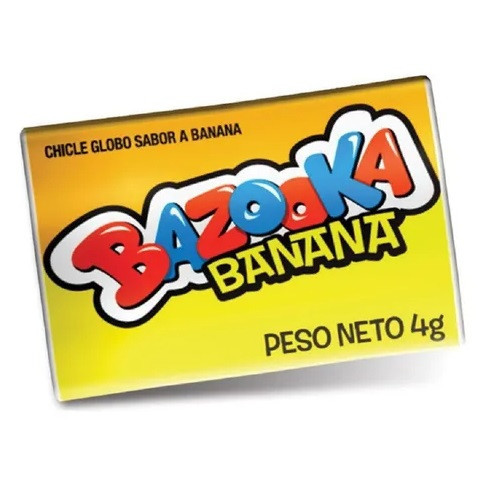 Bazooka Chicle Globo Banana Bubblegum, 4 g / 0.14 oz (box of 80)