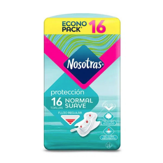 Nosotras Regular Flow Feminine Pad Normal Protection Soft Fabric Econo Pack (pack of 16)