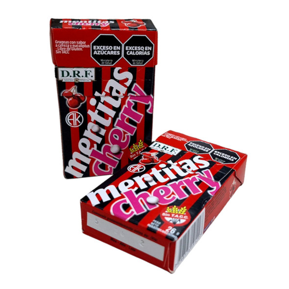 Mentitas Cherry Candy with Eucalyptus Flavor, Gluten-Free, 26 g / 0.9 oz (box of 12)