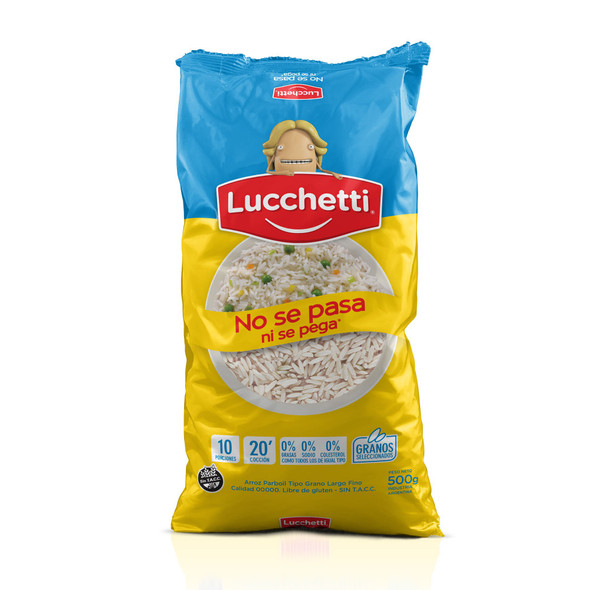 Lucchetti Rice Arroz No Se Pasa Ni Se Pega, 500 g / 1.1 lb