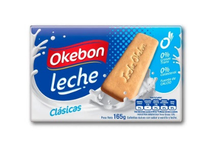 Okebon Leche Classic Sweet Cookies With Vanilla & Milk Flavor, 165 g / 5.8 oz (pack of 3)