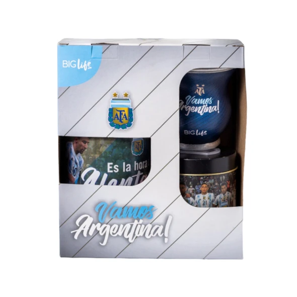 Set de Mate ¡Vamos Argentina! Mate Set World Cup Design AFA Vamos Argentina - Includes Mate + Sugar Bowl + Yerba Holder