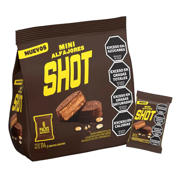 Shot Mini Alfajores with Peanut Filling Covered in Milk Chocolate, 114 g / 4 oz