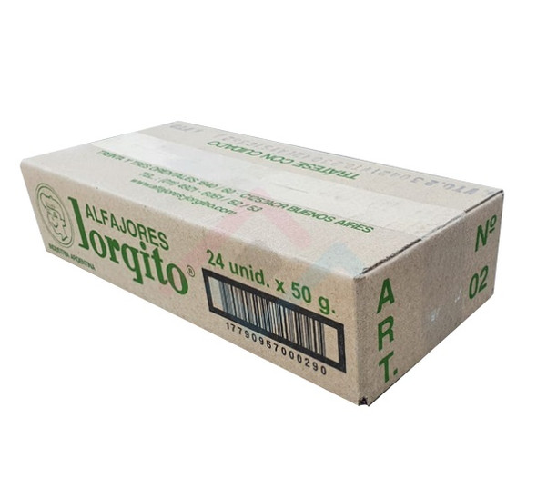 Alfajor Jorgito Quince Jelly Membrillo w/ Sugar Coating Wholesale Bulk Box, 50 g / 1.7 oz ea (24 count per box)