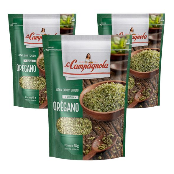 La Campagnola Hierbas Orégano Spice, 48 g / 1.69 oz  zipper pouch (pack of 3)