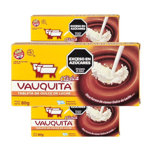 Vauquita Classic Dulce de Leche Bar, 80 g / 2.82 oz bar (pack of 3)