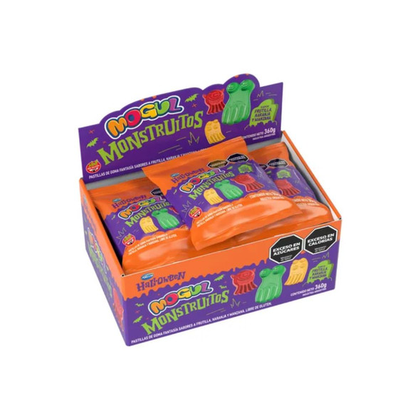 Mogul Monstruitos Gluten-Free Gummies, Mixed Apple & Orange Flavors, 30 g / 1.05 oz (box of 12)