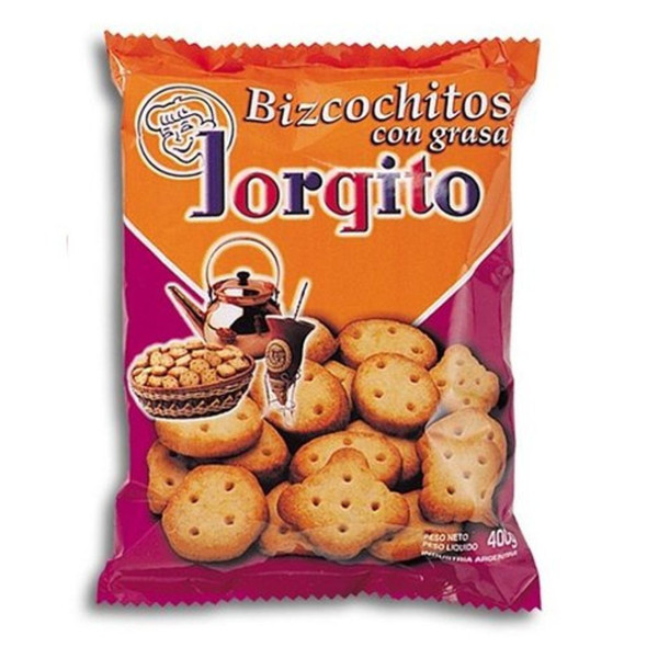 Jorgito Bizcochitos de Grasa Classic Flour Biscuits, 400 g / 14.1 oz bag (pack of 3)