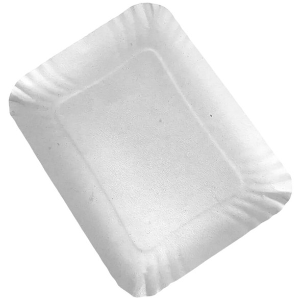 Disposable Rectangular Cardboard Tray N5 Gray for Food, 29 cm x 22 cm / 11.4 x 8.7 Inches (100-Pack)