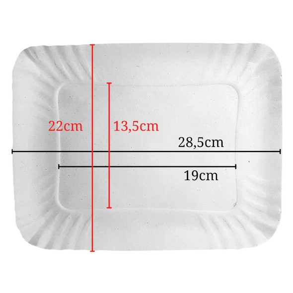 Disposable Rectangular Cardboard Tray N5 Gray for Food, 29 cm x 22 cm / 11.4 x 8.7 Inches (100-Pack)