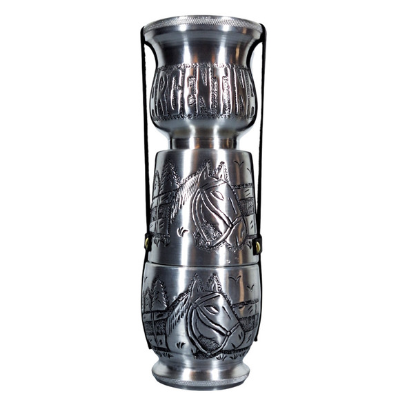 Equipo Matero Handcrafted Aluminum Coffee Maker with Horse Engraving – Artisanal Design, Durable Build