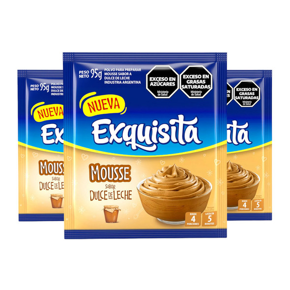 Exquisita Dulce de Leche Mousse Powder Makes 4 Servings, 95 g / 3 oz (pack of 3)