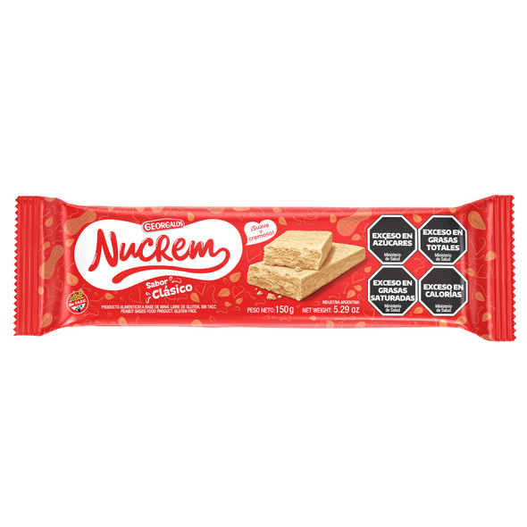Nucrem Soft Peanut Nougat Soft Candy Bar - Gluten Free, 150 g / 5.29 oz bar