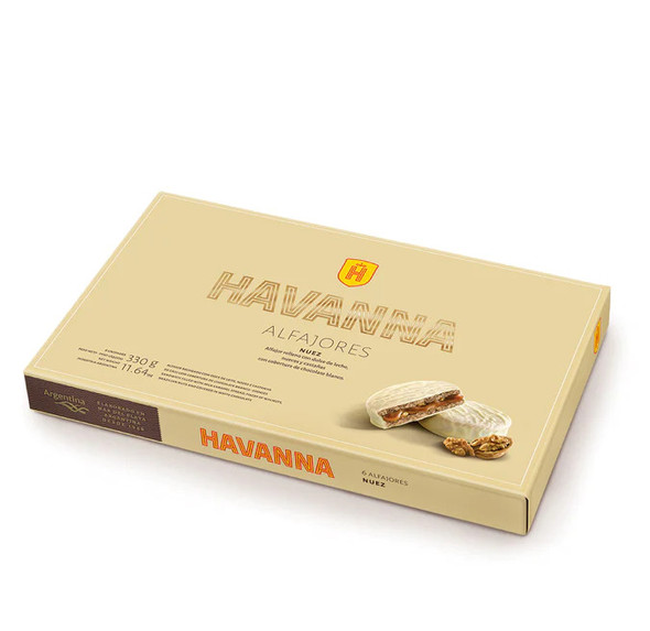 Havanna Alfajor Nuez, White Chocolate with Nuts and Dulce de Leche (box of 6)