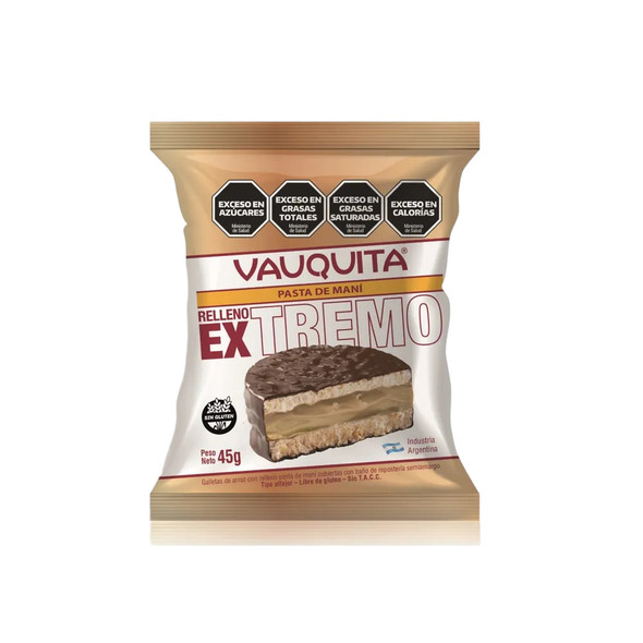 Vauquita Alfajor de Arroz Peanut Butter Extreme Filling, 45 g / 1.59 oz (pack of 6)