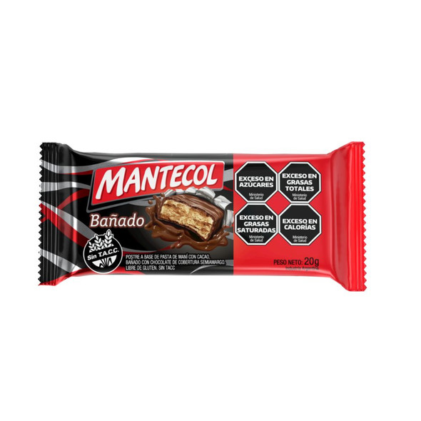 Mantecol Soft Peanut Butter Nougat Classic Flavor with Chocolate Coating Gluten-Free, 20 g / 0.70 oz (Pack of 6)