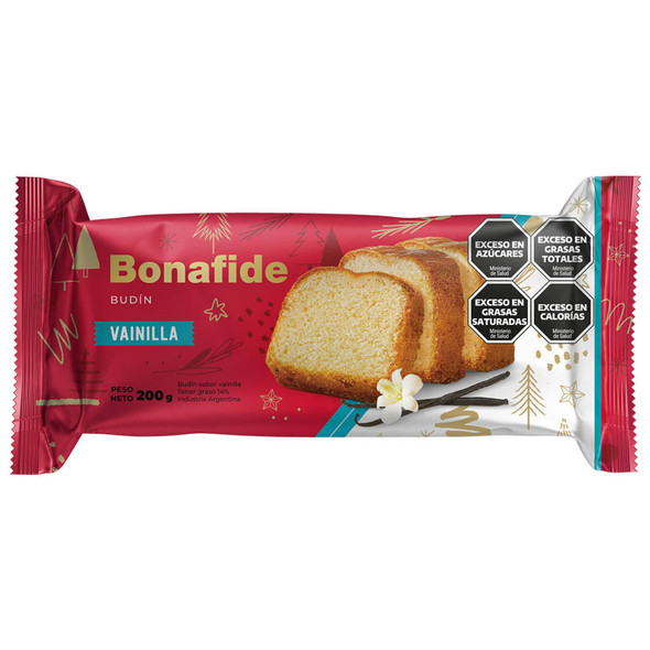 Bonafide Budín Vanilla Soft and Sweet Sponge Cake, 200 g / 7.05 oz
