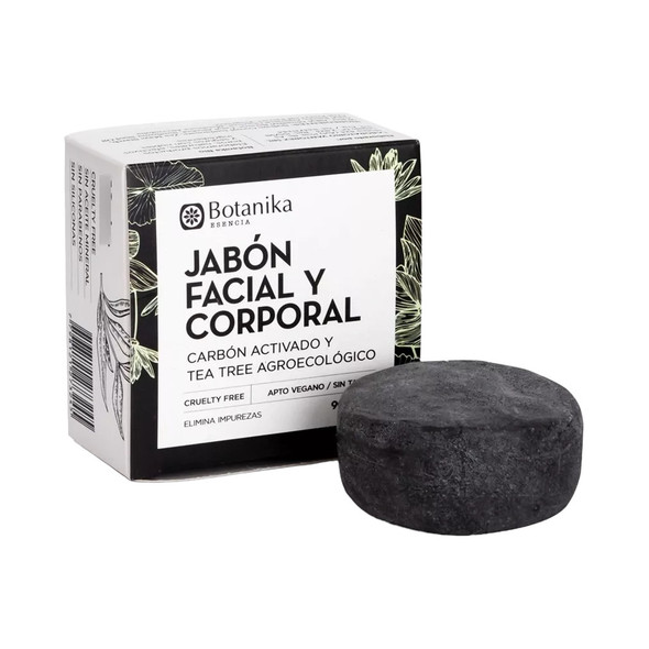 Botanika Activated Charcoal & Tea Tree Face & Body Soap, 90 g / 3.17 oz