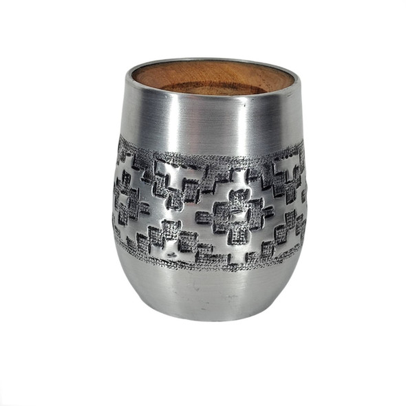 Guarda Pampeana Handcrafted Aluminum Mate, Tallado Traditional Design