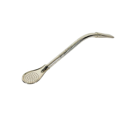 Alpaca Bombilla Pico de Loro Double Engraved, 18.5 cm / 7.3 in