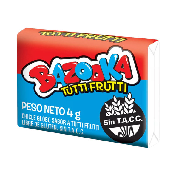 Bazooka Chicle Globo Tutti-Frutti Bubblegum, 4 g / 0.14 oz (box of 80)
