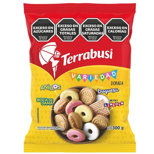 Galletitas Terrabusi Variedad Dorada Assorted Vanilla Cookies Boca de Dama, Duquesa & Anillos, 300 g / 10.58 oz bag