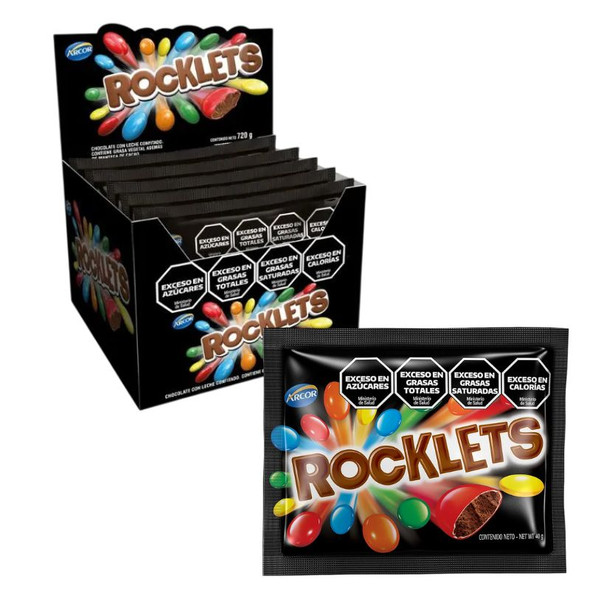 Rocklets Confites Candied Chocolate Sprinkles, 40 g / 1.41 oz (box of 18)