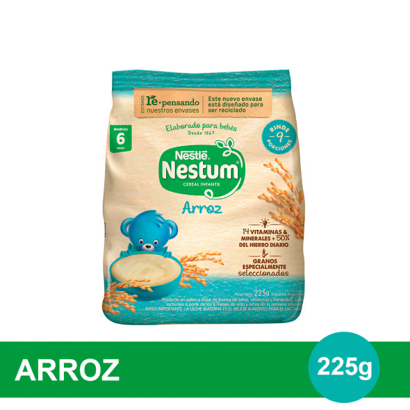 Nestum Infant Cereal Arroz Sin Azúcar, Fortified with Iron & Zinc, 225 g / 7.9 oz