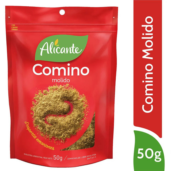 Alicante Comino Molido Ground Comin Spice, 50 g / 1.76 oz zipper pouch (pack of 3)