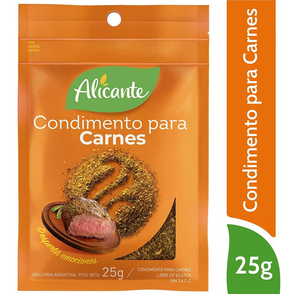 Alicante Condimento Para Carnes Hot & Intense Mixed Spices Ideal for Meat Ready To Use Seasoning Powder, 25 g / 0.88 oz (pack of 3)