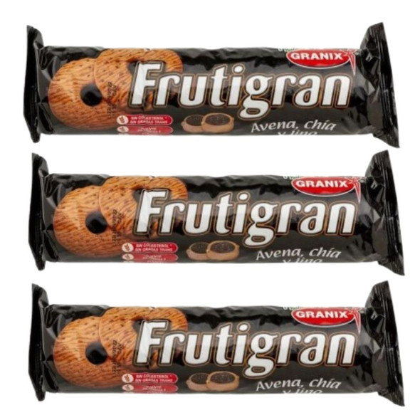 Frutigran Avena, Chía & Lino Sweet Cookies with Oats, Chia & Linen, 240 g / 8.5 oz (pack of 3)