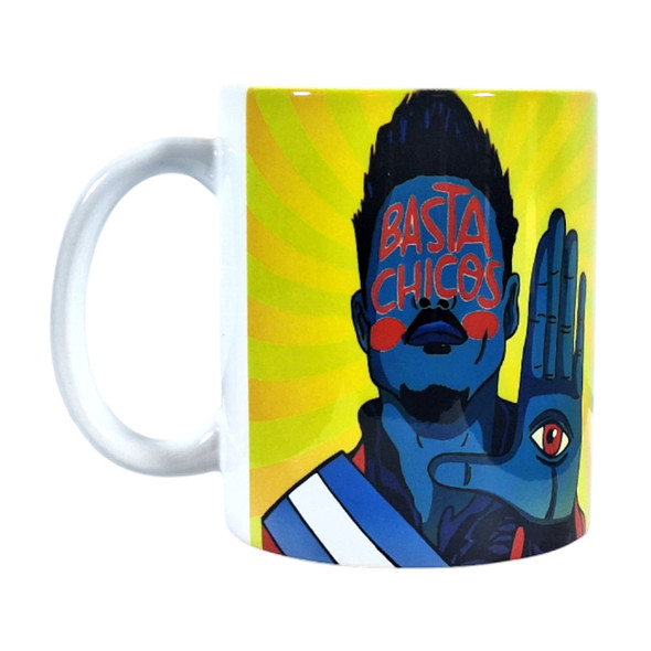 Taza Ricardo Fort Mug "Basta Chicos" Coffee & Tea Ceramic Mug, Double-Sided Printed Design