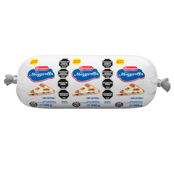 La Serenísima Mozzarella Cheese, Lactose-Free, Gluten-Free, 500 g / 17.6 oz (pack of 3)