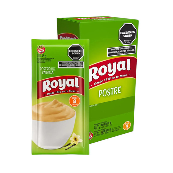 Royal Vanilla Ready to Make Light Dessert, 8 servings per pouch, 43 g / 1.51 oz pouch (box of 6 pouches)