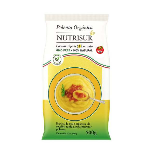 Nutrisur Polenta Orgánica Quick Cook Organic Corn Meal, 500 g / 1.1 lb
