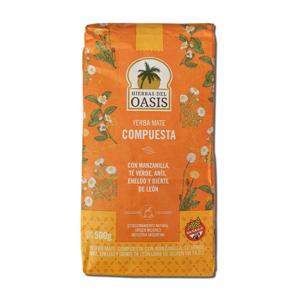 Hierbas del Oasis Yerba Mate Compuesta Detox, 500 g / 1.1 lb