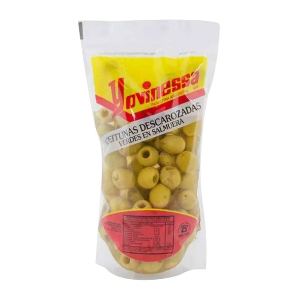 Yovinessa Aceitunas Descarozadas Whole Green Olives in Brine, 600 g / 21.2 oz