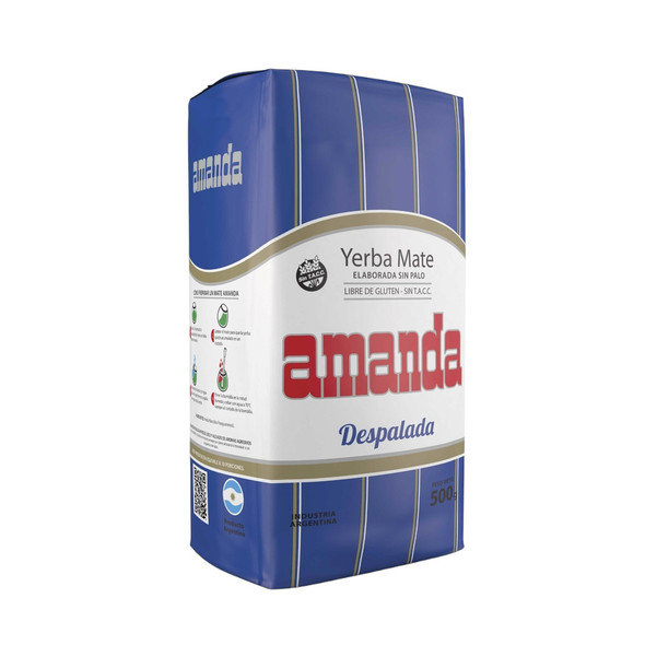 Amanda Yerba Mate Gluten-Free Without Stems, 500 g / 17.64 oz (pack of 10 count)
