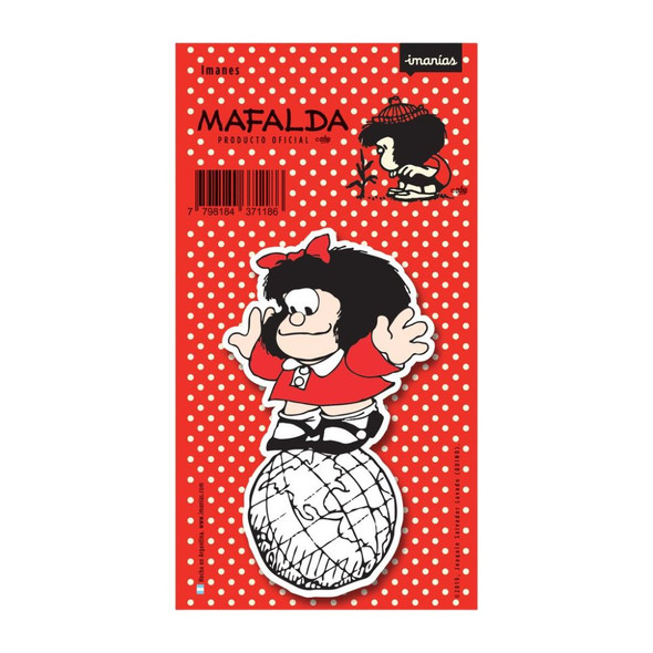 Imanias Mafalda & The World Magnet Collection, 10.7 cm x 6.2 cm (4.21' x 2.44') – Argentinian Fridge Magnet