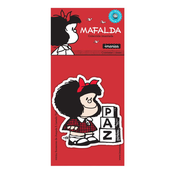 Imanias Mafalda Peace Magnet Collection, 7 cm x 7 cm (2.75' x 2.75') – Argentinian Fridge Magnet