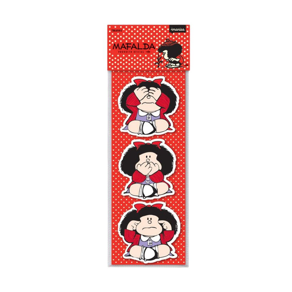 Imanias Mafalda Sabia Magnet Collection, Set of 3 (7 cm x 7 cm ea / 2.75' x 2.75' ) – Argentinian Fridge Magnets