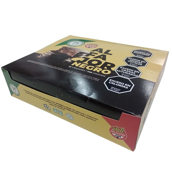 Felices Las Vacas Alfajores Negro Vegan Semi-Bitter Chocolate Alfajor with Almond Dulce de Leche, 60 g / 2.12 oz ea (box of 12)