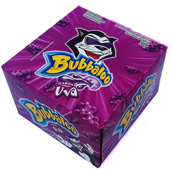 Bubbaloo Uva Chicle Globo Grape Bubblegum, 300 g / 10.6 oz (box of 60)