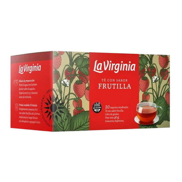 La Virginia Té Frutilla Strawberry Tea, Gluten-Free (box of 20 tea bags)