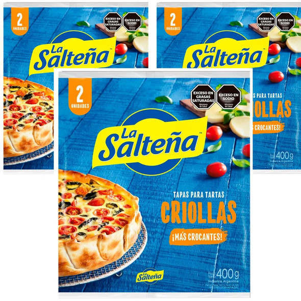 La Salteña Tapa Pascualina Criolla – Classic Pastry Discs for Savory Pies (3 packs x 2 discs, 6 total)