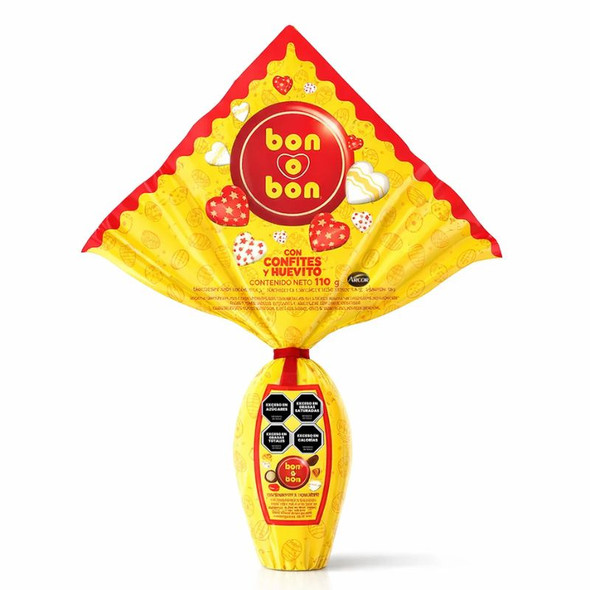 Bon o Bon Huevo de Pascua con Leche Milk Chocolate Easter Egg with Candies & Mini Eggs, 110 g / 3.88 oz