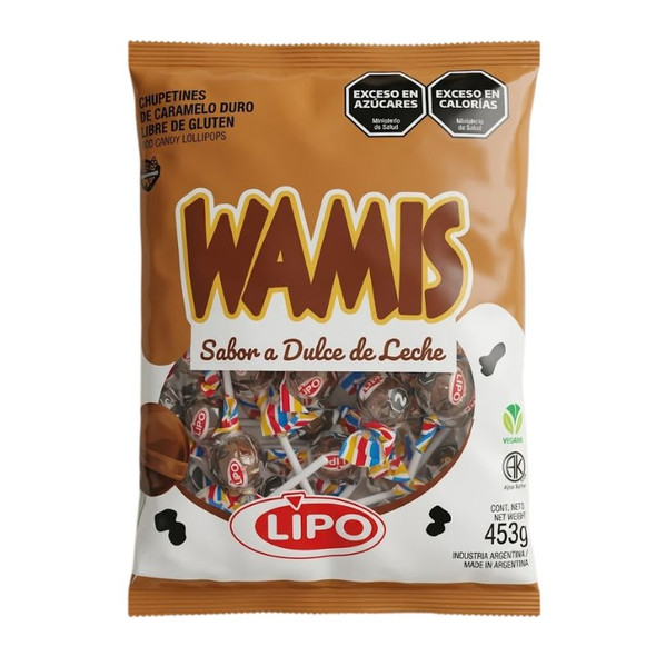 Lipo Wamis Dulce de Leche Lollipops - Chupetines Sabor Dulce de Leche, 453 g / 16 oz (50 count)