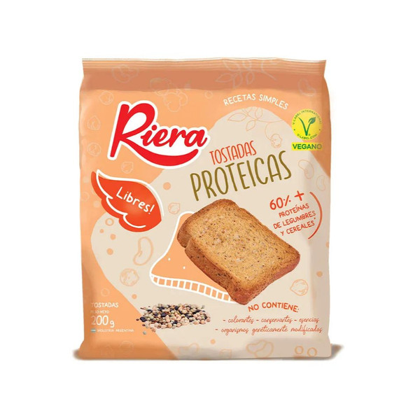 Riera Protein-Free Toasts Tostadas Proteicas Libres, 200 g / 7.05 oz