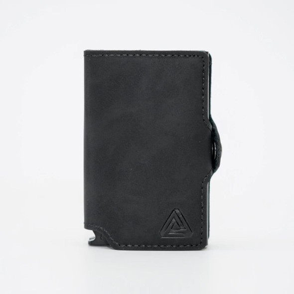 Kyma Black Wallet Doble Tarjetero Minimalist Anti-RFID Design, Compact Size – Billetera Segura